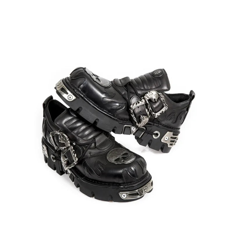 Zapatos RETRO de cuero estilo punk para hombre 