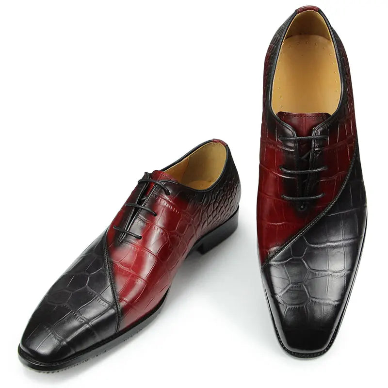 Men's Genuine Leather Two Tone Oxford Shoes