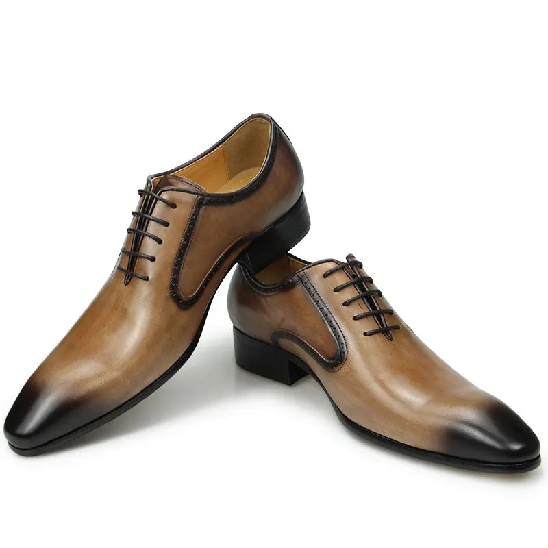 Men's Pointed Toe British Style Genuine Leather Oxford Shoes