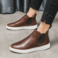 Men's Flat Sole Faux Leather Chelsea Boots