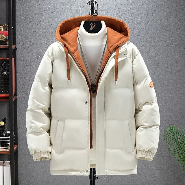 DEIN Abrigo Parkas Liso Harajuku de Invierno para Hombre 