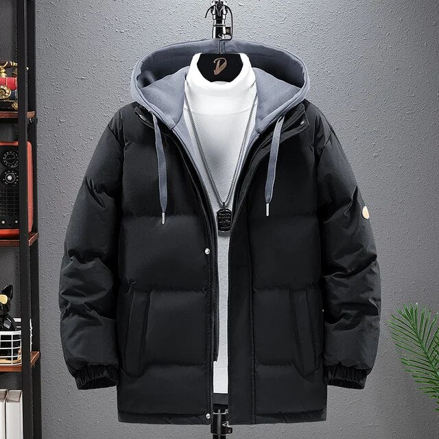 DEIN Manteau d'hiver Parkas solide Harajuku pour hommes 