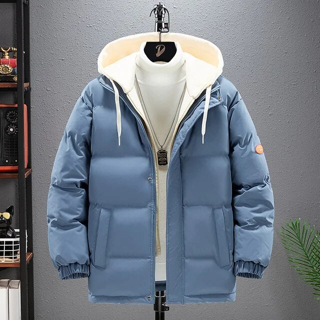 DEIN Abrigo Parkas Liso Harajuku de Invierno para Hombre 