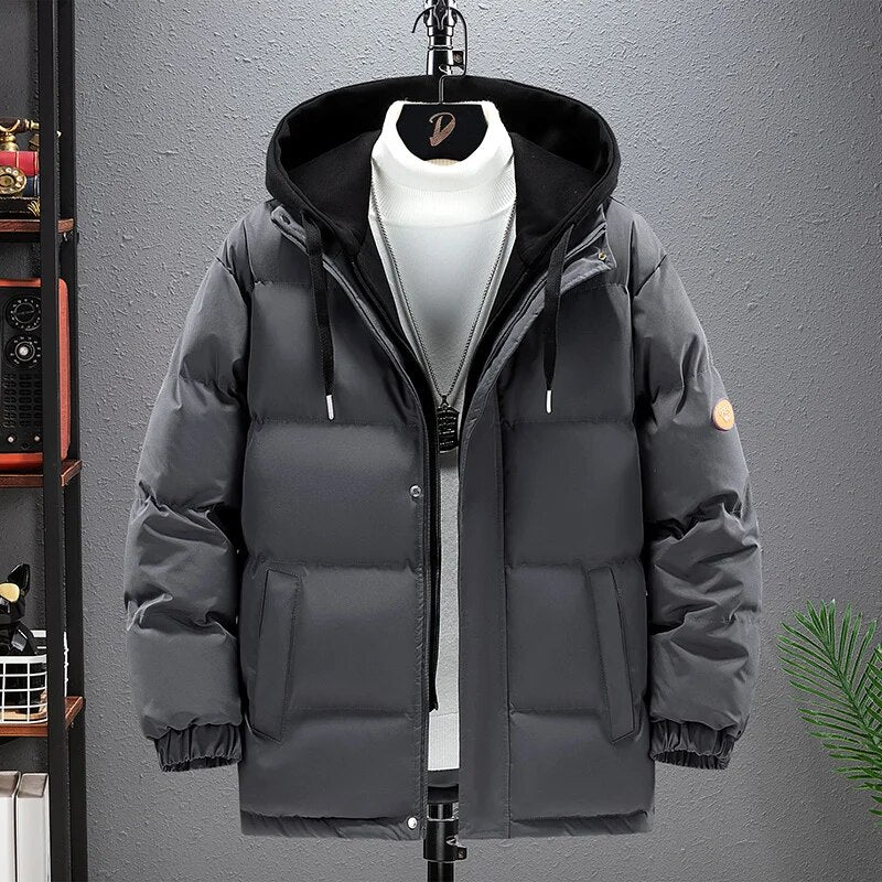 DEIN Manteau d'hiver Parkas solide Harajuku pour hommes 