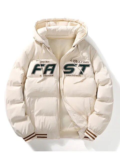 FAST Men's Winter Hooded Embroidered Coat