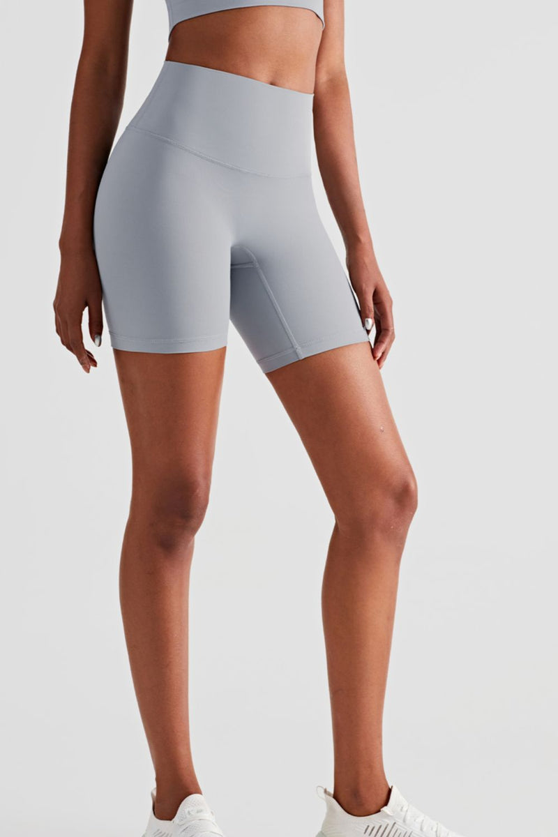 Short cycliste taille haute à taille élastique