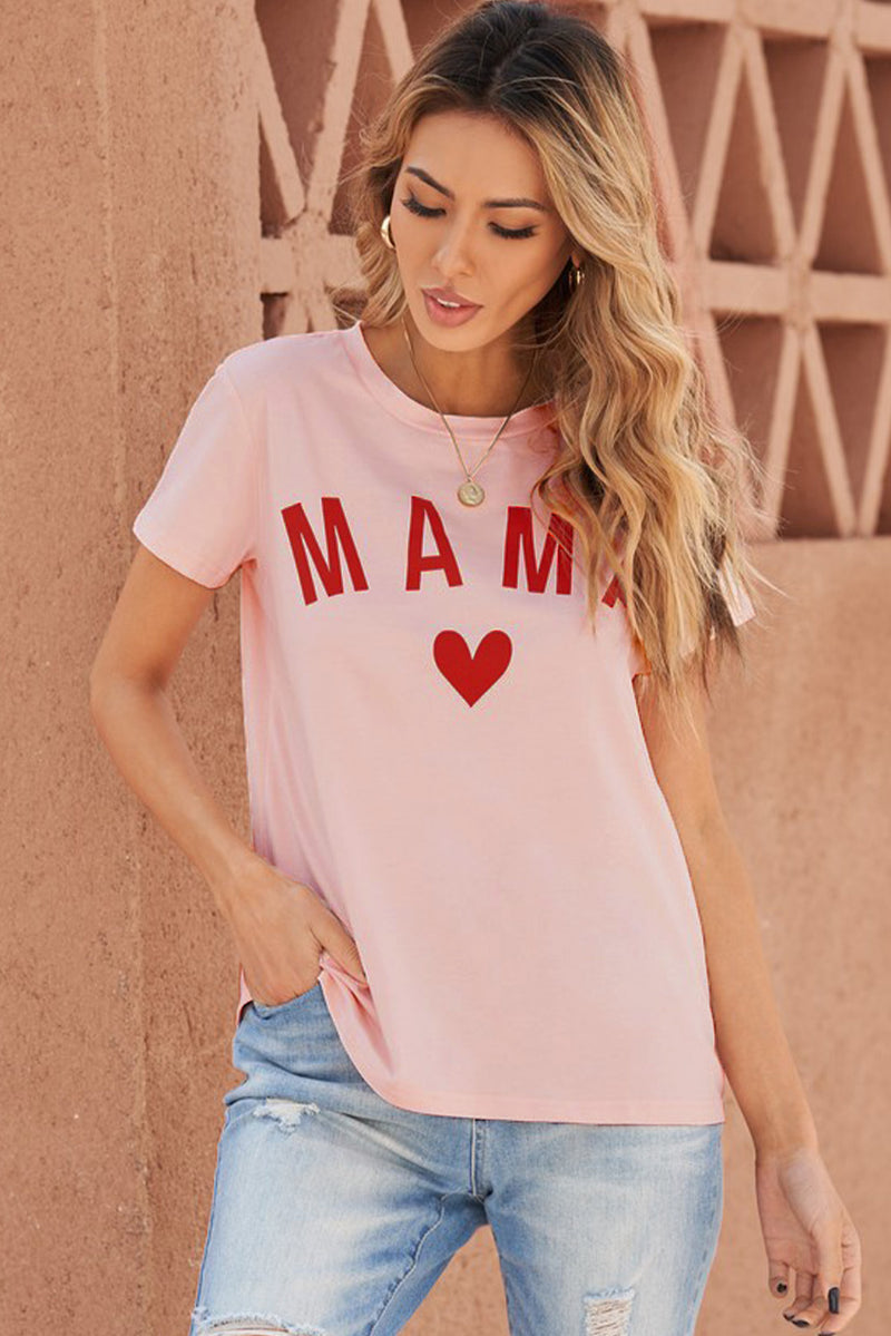 Camiseta con estampado de corazón de MAMA