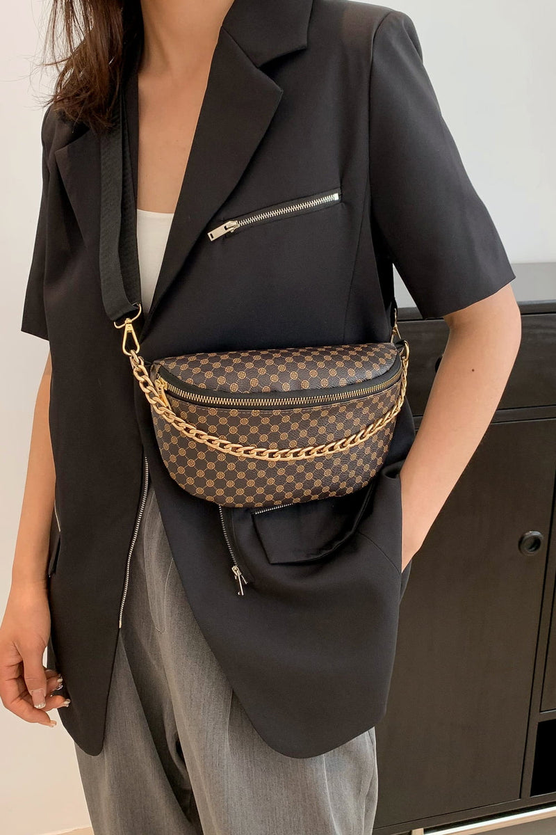 Sac à bandoulière en cuir PU imprimé