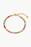 Pulsera con circonitas multicolores chapadas en oro de 18 quilates