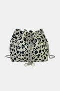 Bolso bombonera de nailon con estampado animal