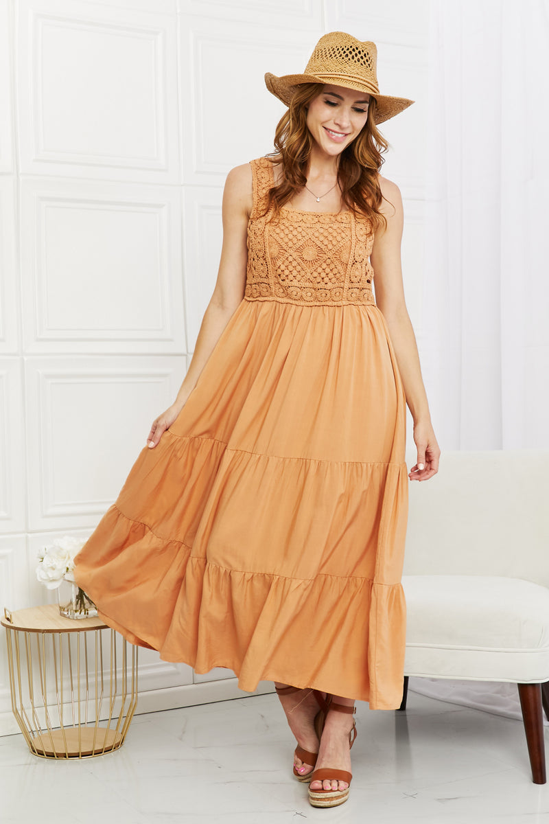 HEYSON Summer Dream Vestido midi de croché en sorbete