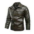 SCH Men's Fall/Winter PU Leather Collar Jacket