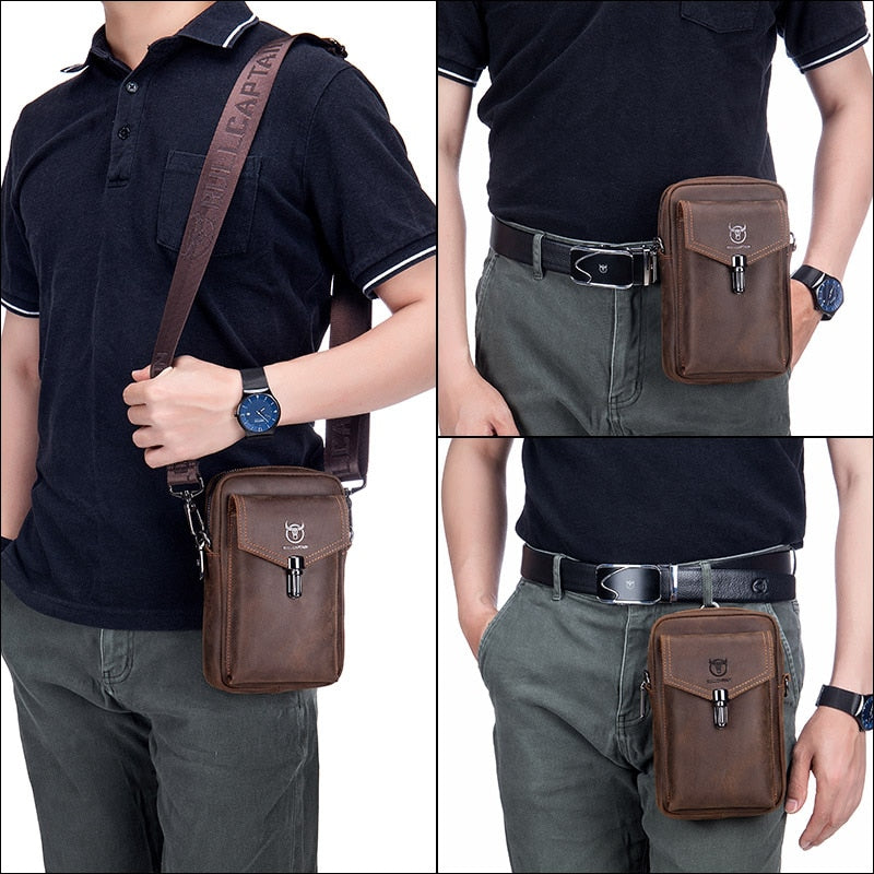 BULLCAPTAIN Leather Multifunctional Phone Bag