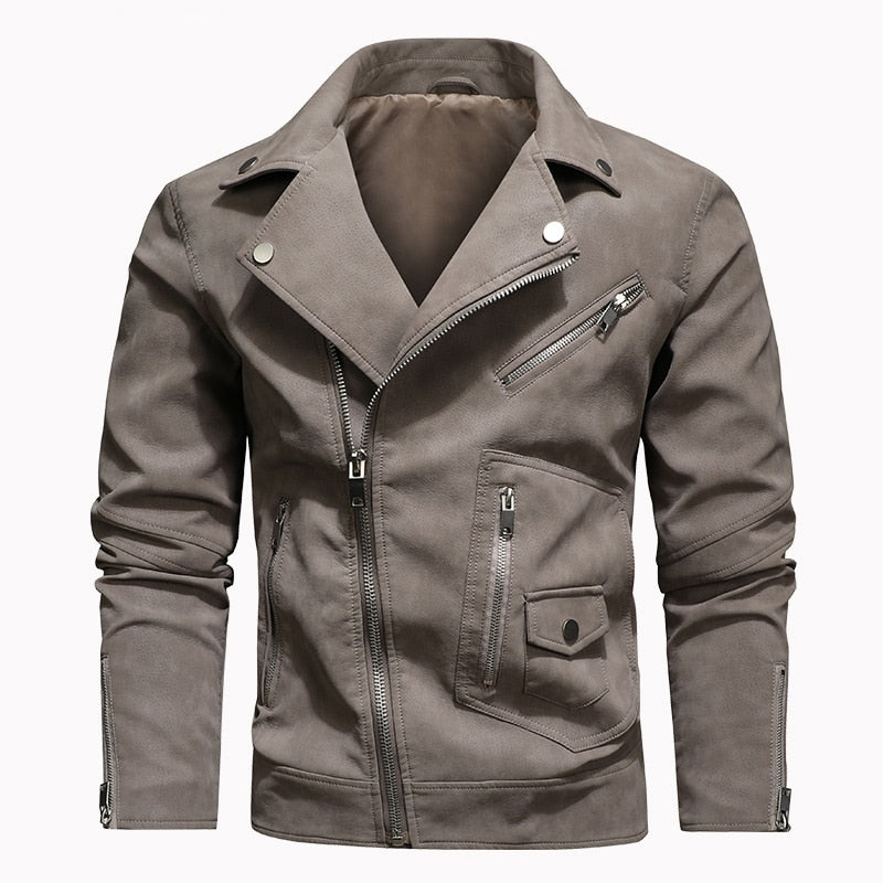 MANTORS Chaqueta bomber de piel sintética para hombre