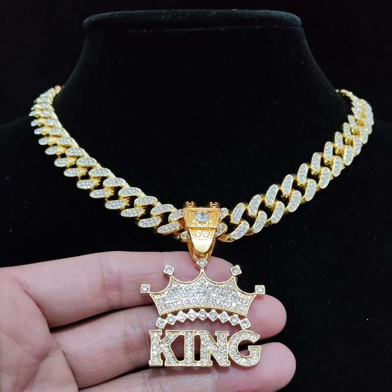 CROWN Pendant Men's Iced Out Necklace