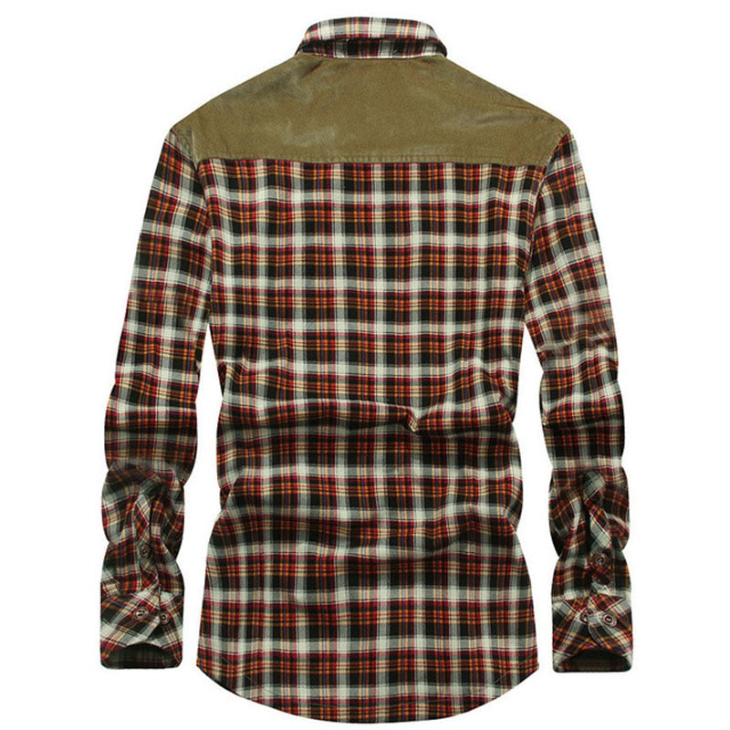 Men's Winter Warm Wool Plaid Cotton Shirt Jacket