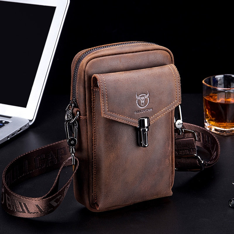 BULLCAPTAIN Leather Multifunctional Phone Bag