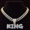 KING Pendentif pour homme Iced Out Collier