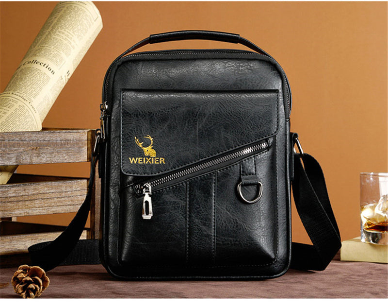 WEIXER Men's Crossbody PU Leather Bag