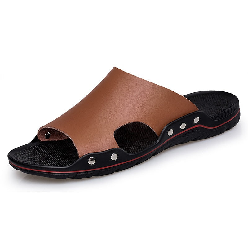 Sandalias de playa de piel sintética de verano para hombre