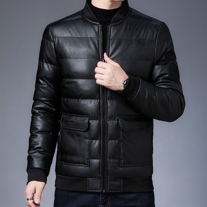 DES Men's Fashionista Leather Padded Jacket