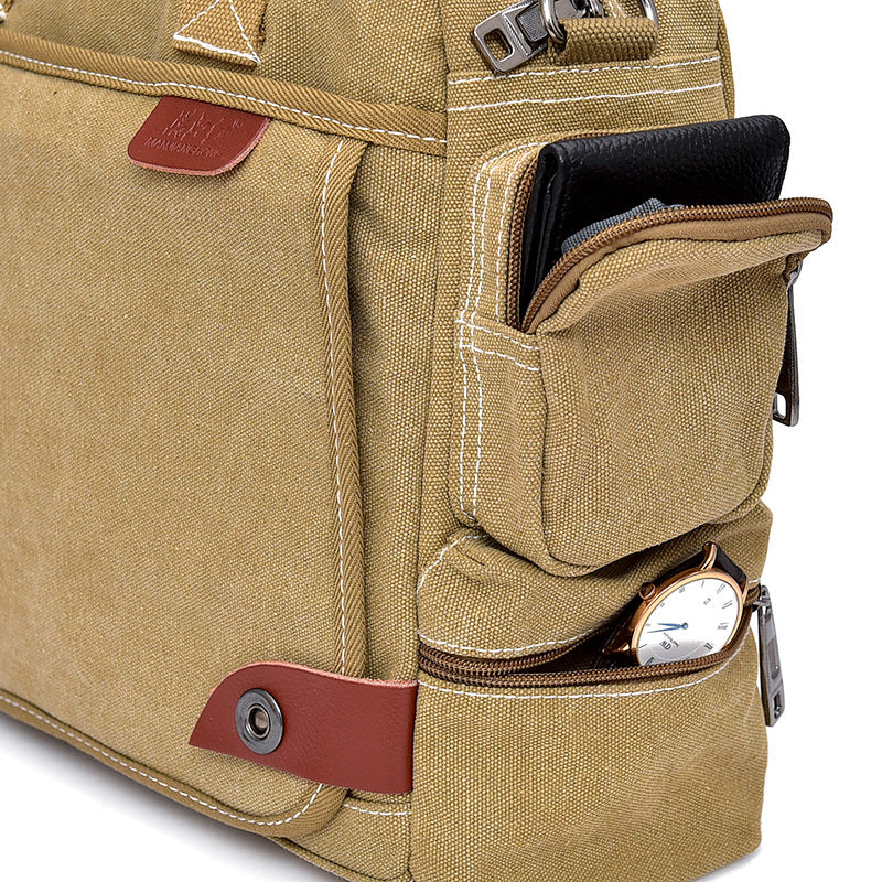 Men's Large Waterproof Canvas Briefcase Bag