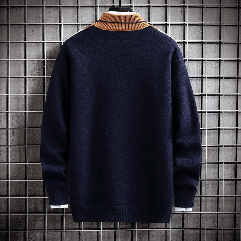 Pull homme en cachemire coupe slim color block 