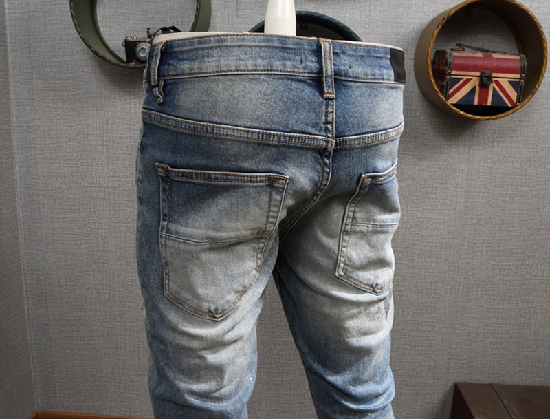 Jeans rasgados azul claro High Street Fashion para hombre