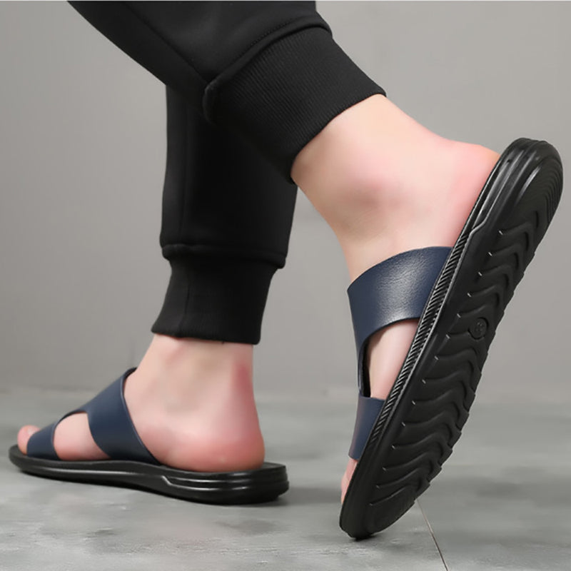 Sandalias transpirables de cuero de verano para hombres