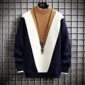 Pull homme en cachemire coupe slim color block 