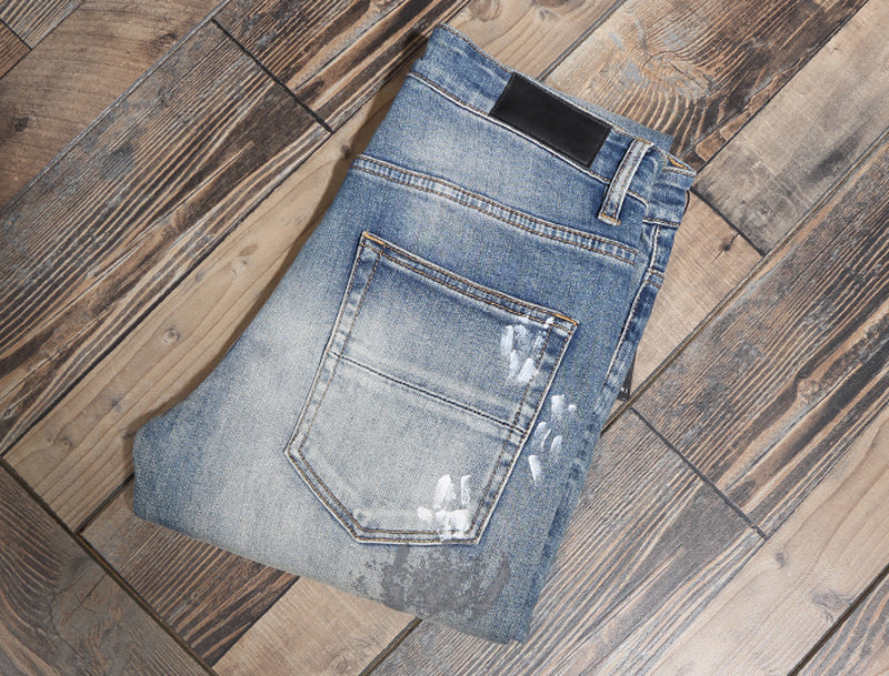 Jeans rasgados azul claro High Street Fashion para hombre