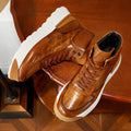 DESAI Botines Hombre Cuero Suela Gruesa Sneakers