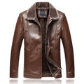 Men's Faux Leather Slim Fit Fleece Interior Jacket