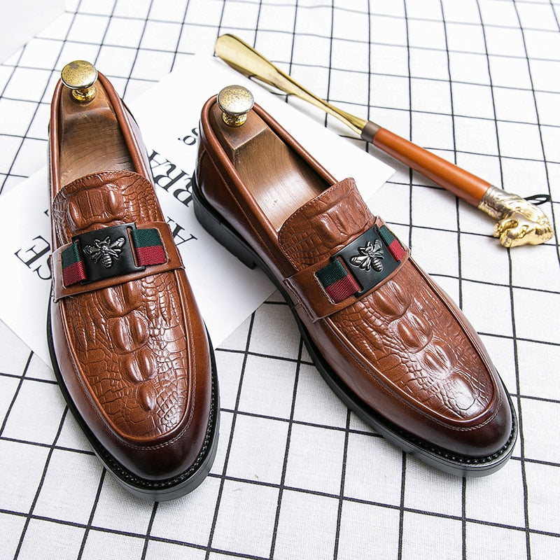 Men's Genuine Cowhide Leather Wedding Loafers