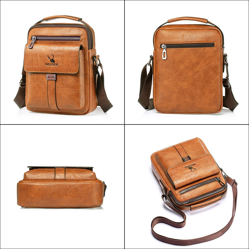 WEIXER Men's Casual PU Leather Crossbody Bags