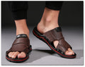 SSX Men's Summer Genuine Leather Slipper Sandals