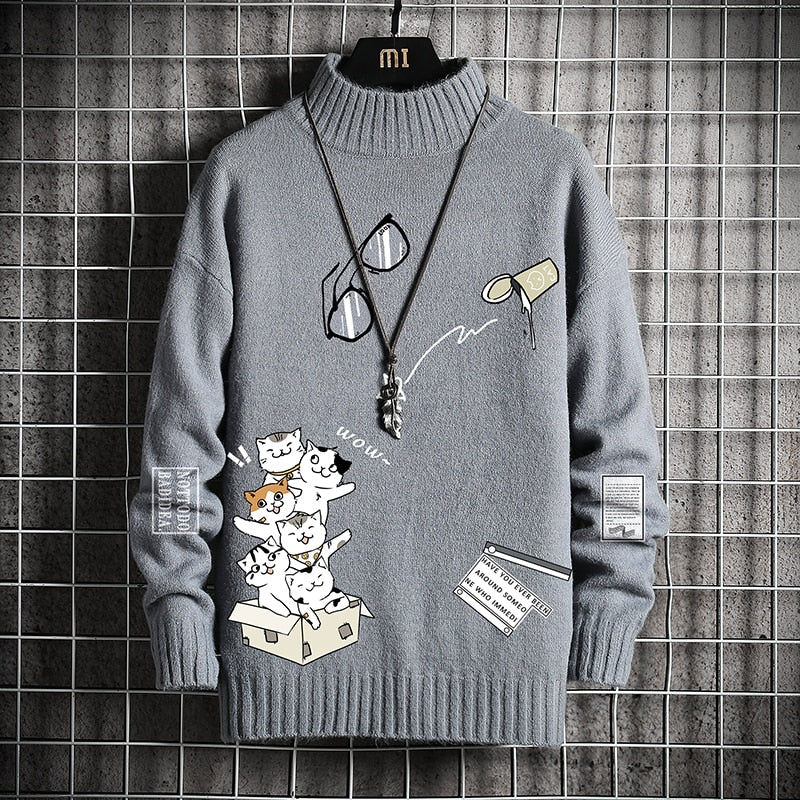 Men's Graphic Fall Knitted Pullover