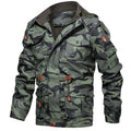 Men's Faux Leather Fleece Camouflage Jacket