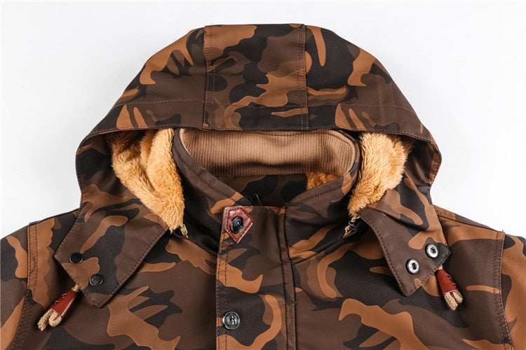 Chaqueta de camuflaje de forro polar de piel sintética para hombre