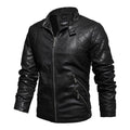 Chaqueta de cuero PU para motocicleta de invierno para hombre