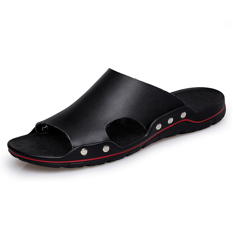 Sandalias de playa de piel sintética de verano para hombre