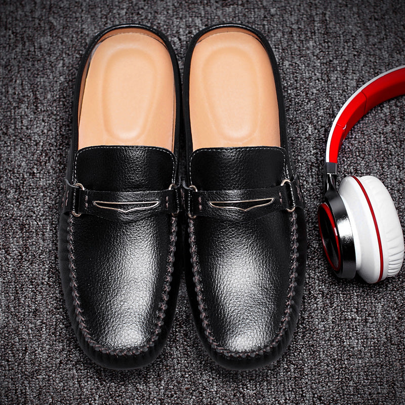 Mocasines sin espalda estilo italiano de piel sintética para hombre