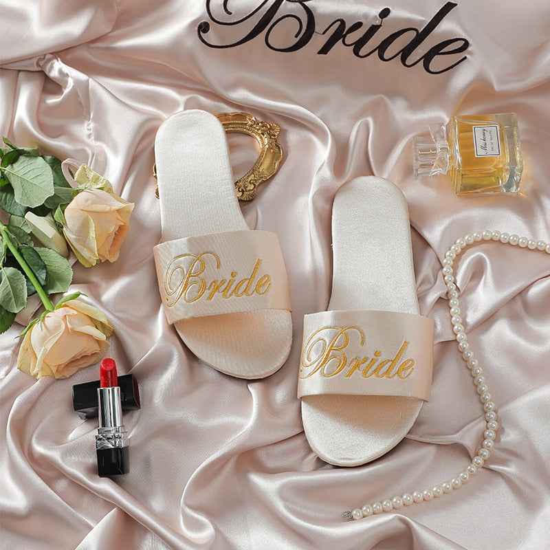 Women's Satin Wedding Bride Slippers