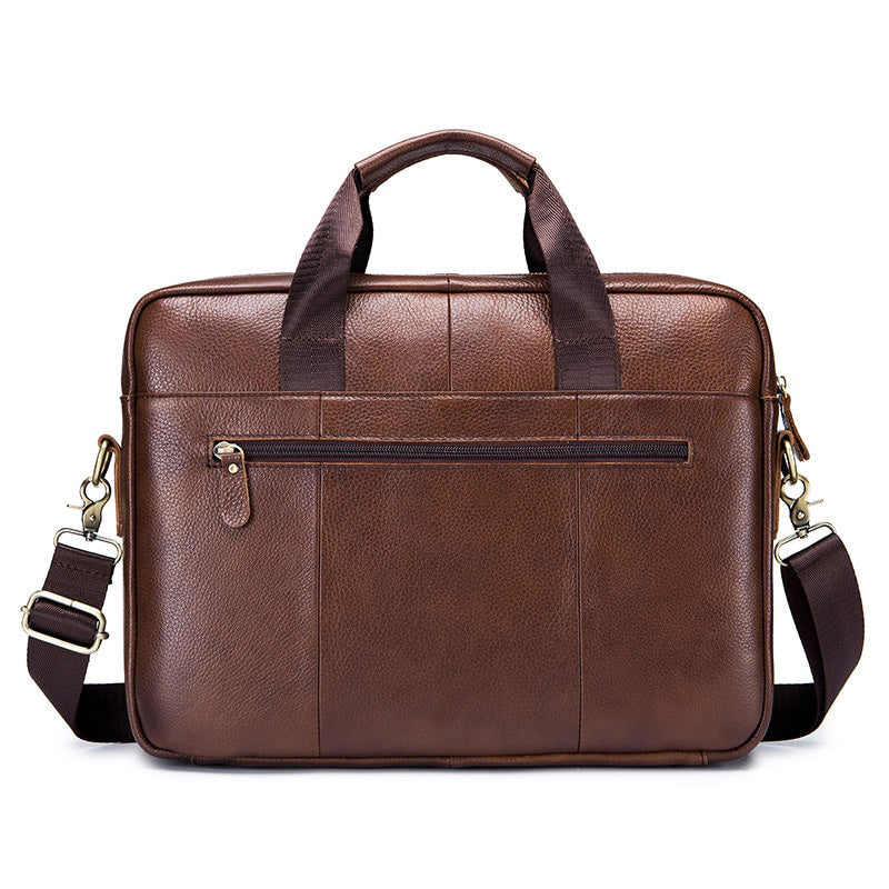 BULLCAPTAIN Men's Genuine Leather Business Briefcase bag