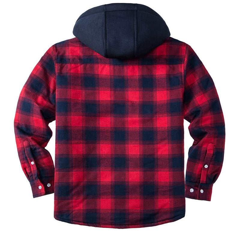 VAC Men's Thick Flannel Plaid Casual Jacket