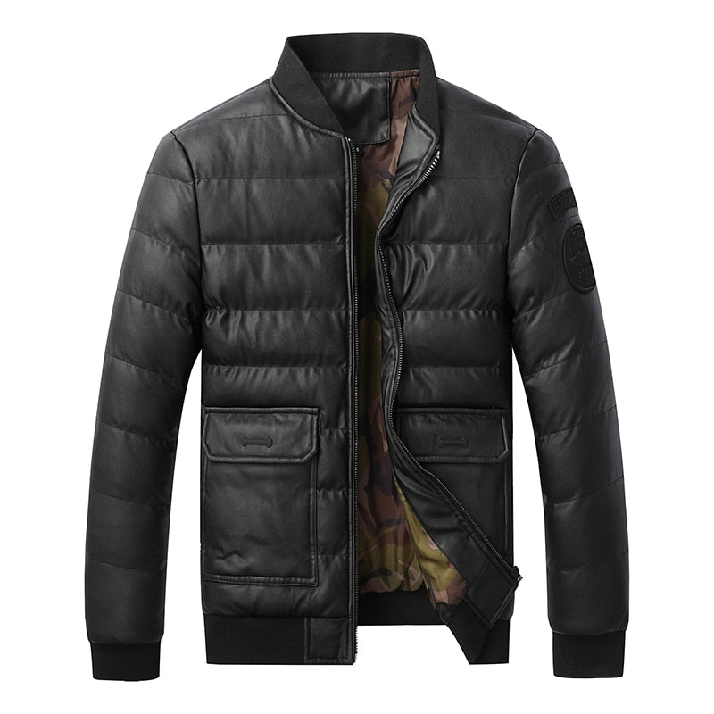 DES Men's Fashionista Leather Padded Jacket