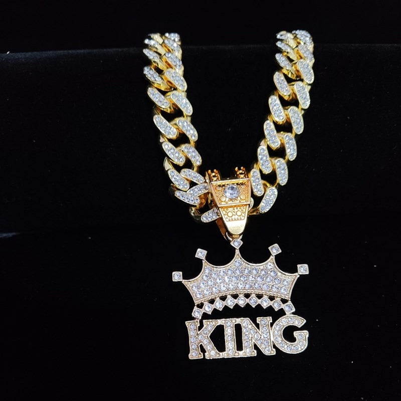 CROWN Pendant Men's Iced Out Necklace