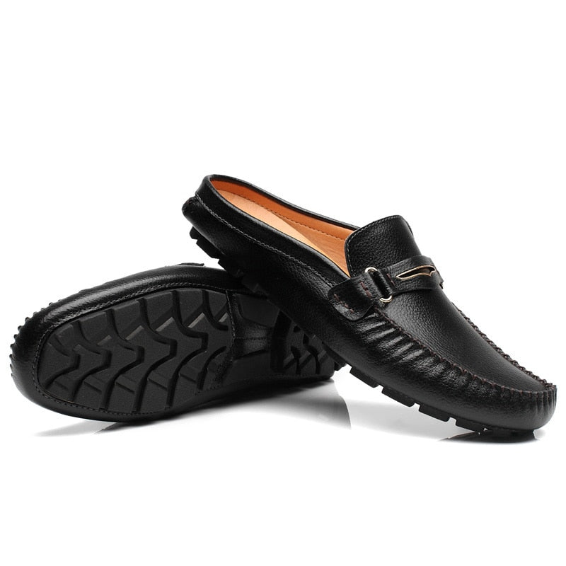 Men's Faux Leather Italian Style Backless Loafers