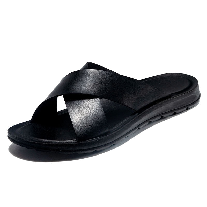 Men's Italian Faux Leather Slippers