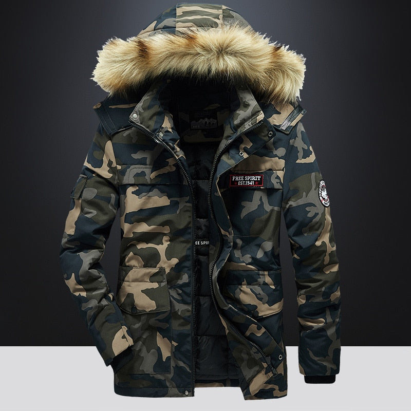 Parkas de camuflaje militar de invierno para hombre